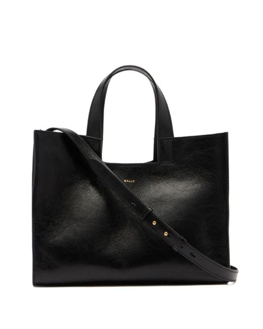 Bally Black Easy Logo-Detail Leather Tote Bag