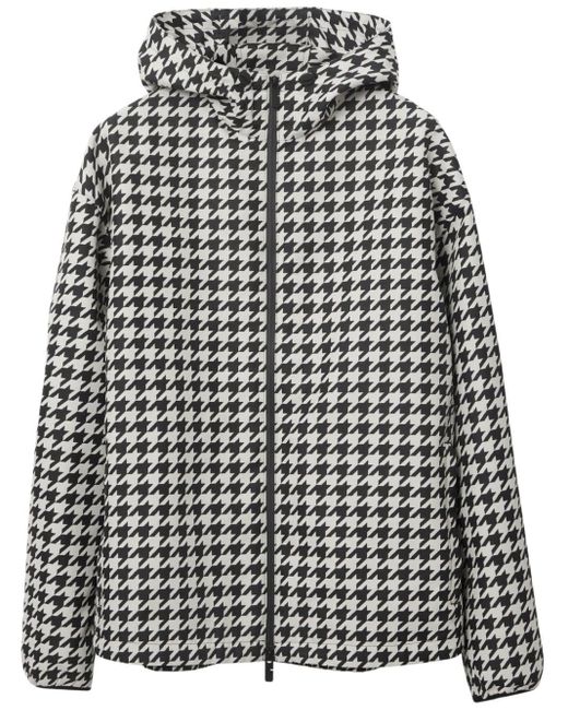 Burberry Gray Houndstooth Hooded Jacket for men