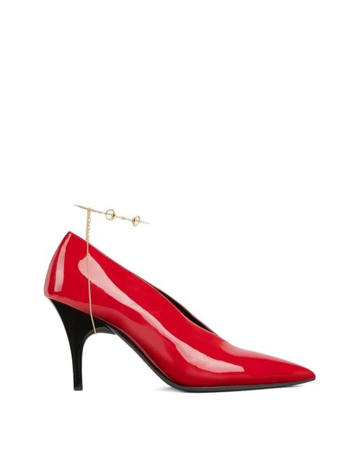 Gucci Red Chain Pointed-Toe Pumps