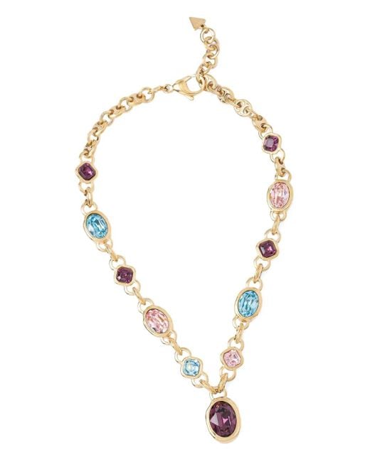 Guess Mamounia Halsketting Met Ovalen Hanger in het Metallic