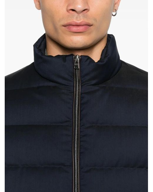 Herno Blue Padded Zip-Front Jacket for men