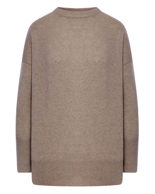 Pull En Cachemire À Col Rond Brunello Cucinelli en coloris Brown