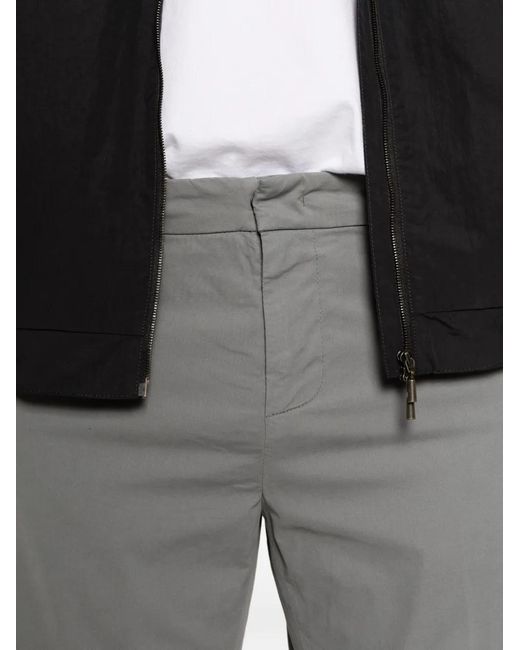 Dondup Gray Pressed-Crease Turned-Up Trousers for men