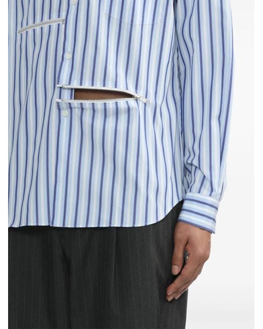 メンズ Comme des Garçons ストライプ シャツ Blue