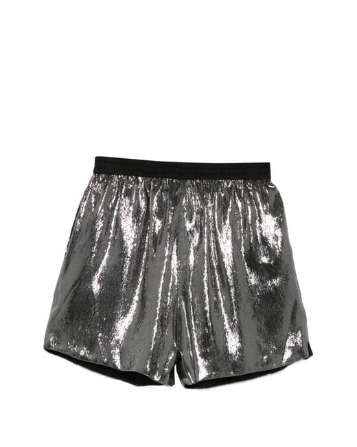 SAPIO Black Lamé-Effect Shorts