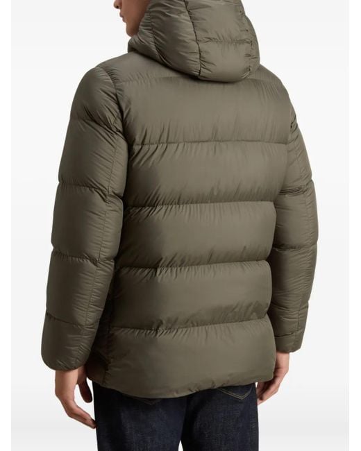 Woolrich Gray Hooded Quilted Parka for men