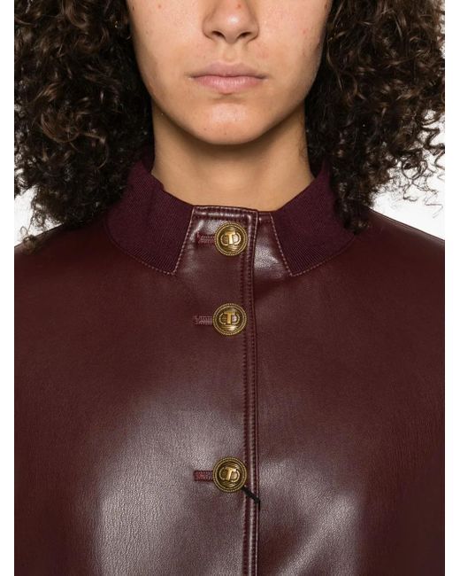 Twinset Brown Button-Fastening Jacket