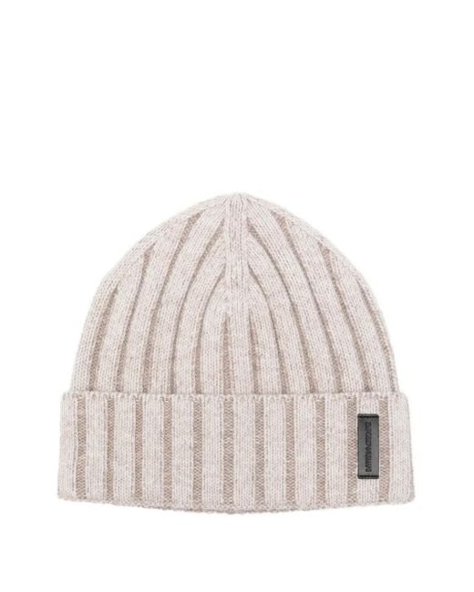 Bonnet Côtelé En Cachemire Mélangé Emporio Armani pour homme en coloris Natural