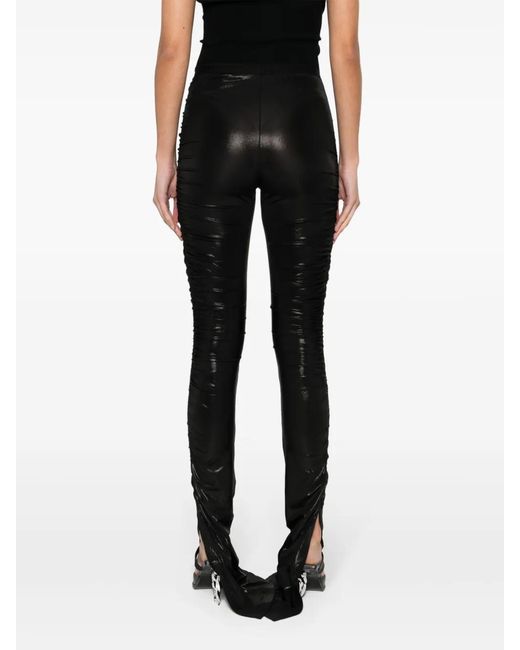 Rick Owens Black Svita Side-Slit Flared Trousers
