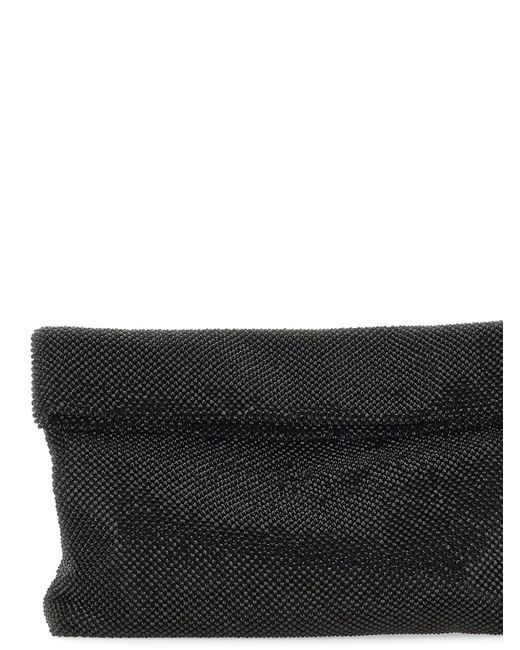 Twentyfourhaitch Black Dunham Pewter Maxi Clutch Bag
