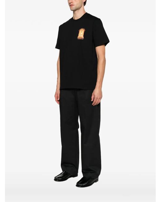 Casablanca Black Hermons Mirage Graphic-Print T-Shirt for men