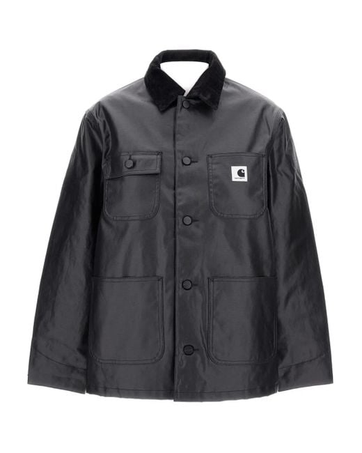 Carhartt Black Dean Michigan Corduroy-Collar Jacket