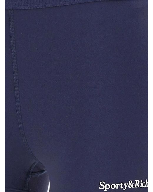 Sporty & Rich ロゴエラスティック ショートパンツ Blue