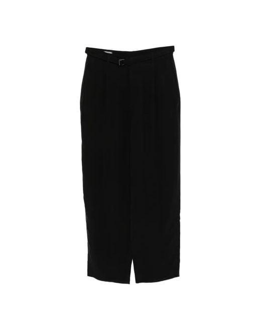 Giorgio Armani Black Belt Pleated Trousers for men