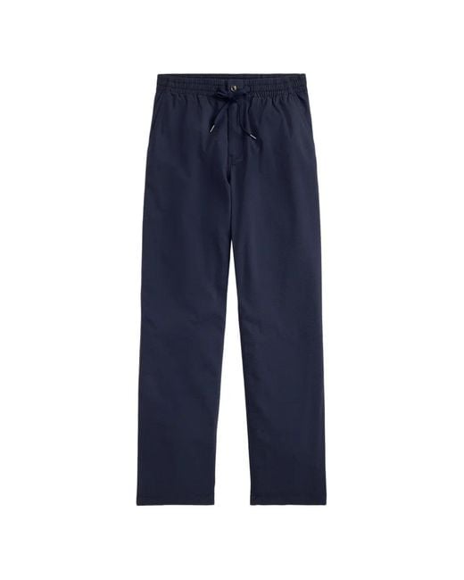 Polo Ralph Lauren Blue Drawstring-Waistband Trousers for men
