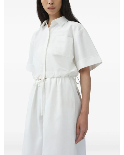 Jonathan Simkhai White Ryett Cropped Shirt
