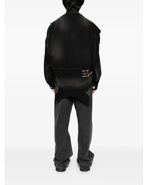 Maison Mihara Yasuhiro Black Reverse-Back Denim Jacket for men