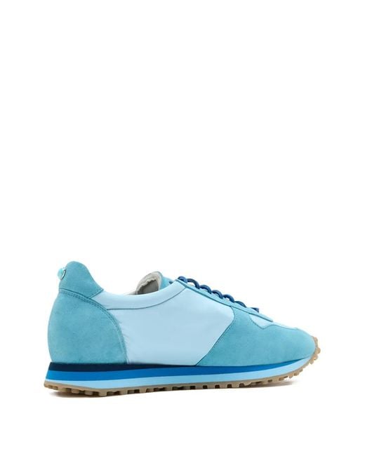 Blu Scarpa Blue Round-Patch Sneakers for men