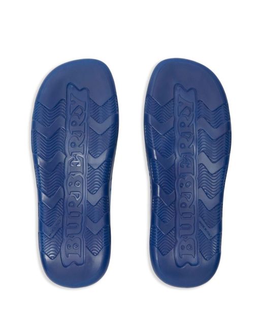 Burberry Blue Stingray Perforated Slides