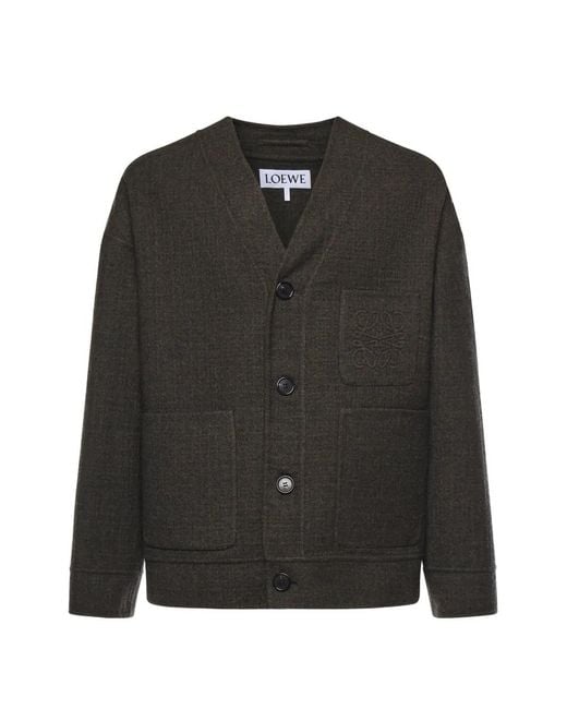 Loewe Black Cardigan À Boutonnière for men