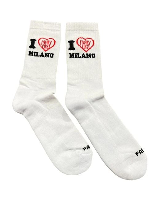 FAMILY FIRST White Heart Socks for men
