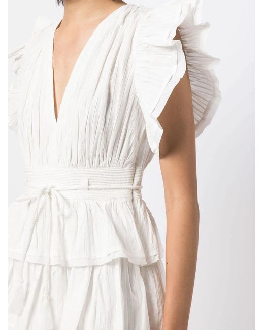 Ulla Johnson White Camilla Tiered Minidress