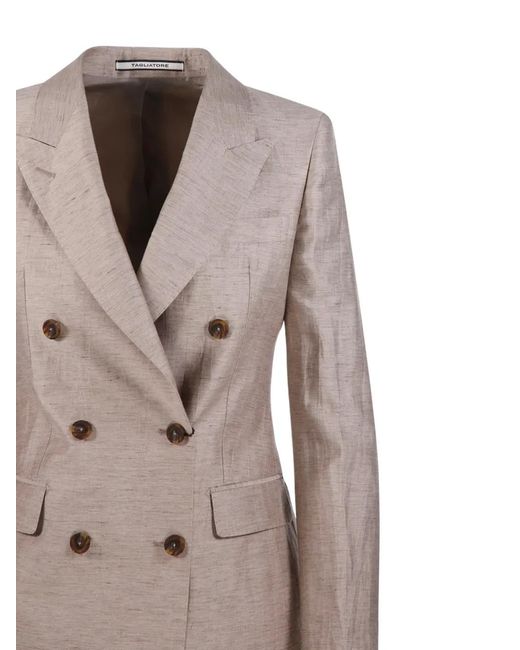 Tagliatore White Double-Breasted Slub-Texture Suit