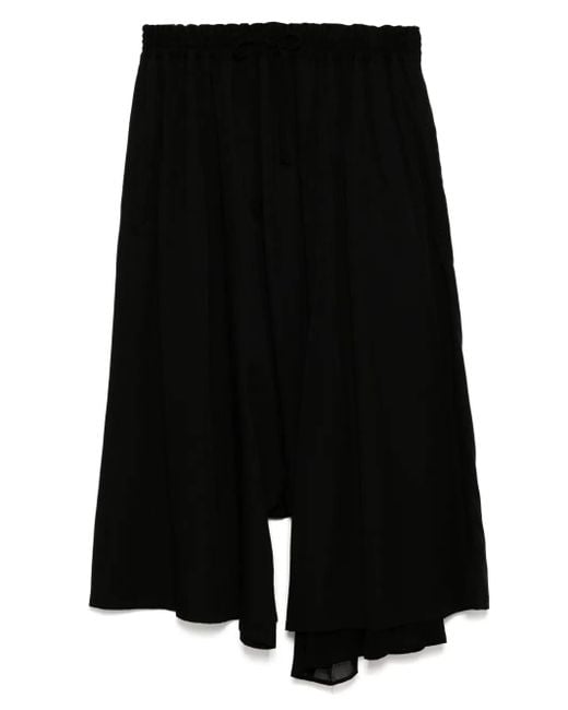 Y's Yohji Yamamoto Asymmetrische Shorts in het Black