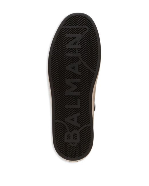 Balmain Sneakers B-Court Flip aus Leder in Python-Optik und Veloursleder in Multicolor für Herren