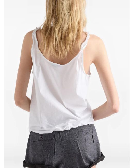 Top Con Parche Del Logo Prada de color White