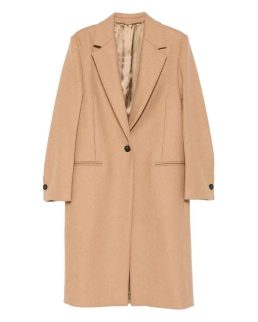 Totême Natural Single-Breasted Wool Coat