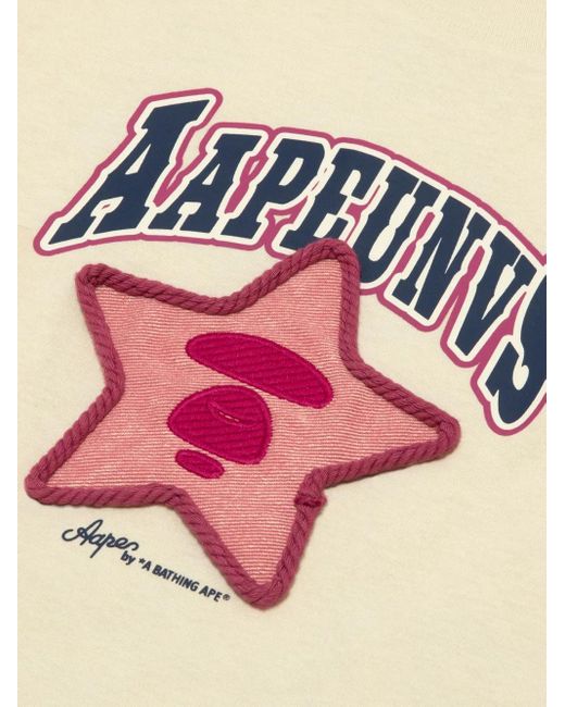 Aape By A Bathing Ape White Logo-Print T-Shirt