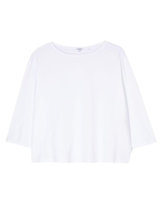 Aspesi White Three Quarter-sleeve Cotton T-shirt