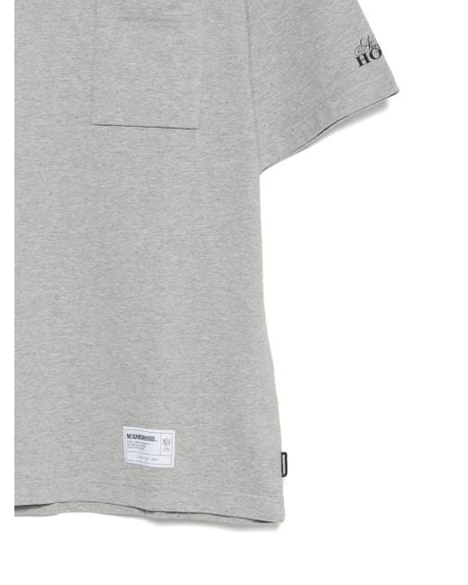 Neighborhood Gray Logo-Patch T-Shirt for men