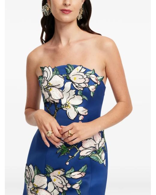 LEO LIN Blue Zaria Floral Mini Dress