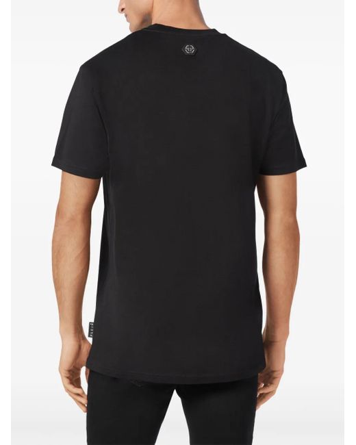 Philipp Plein Black Crystal Skull T-Shirt for men