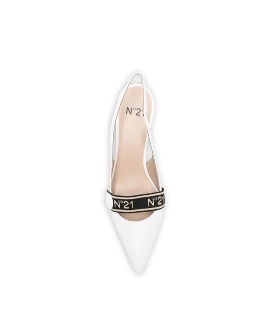 N°21 White Strap Pumps