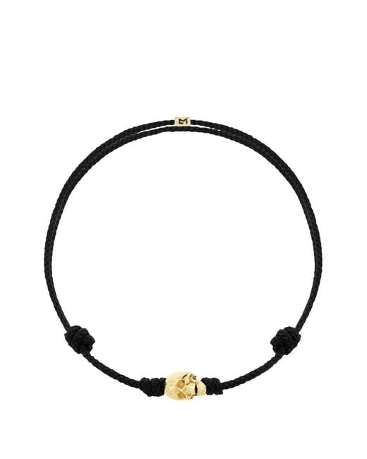 Luis Morais Metallic Bracelet En Cordon À Détail Tête De Mort for men