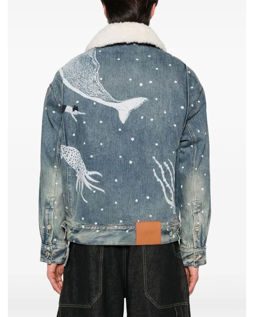 Loewe Blue X Suna Fujita Deep Sea Denim Jacket for men
