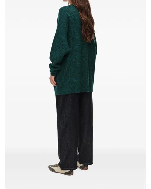 Bimba Y Lola Green Long Dark- Alpaca Cardigan