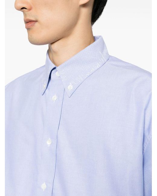 Marni Blue Long-Sleeve Cotton Shirt for men