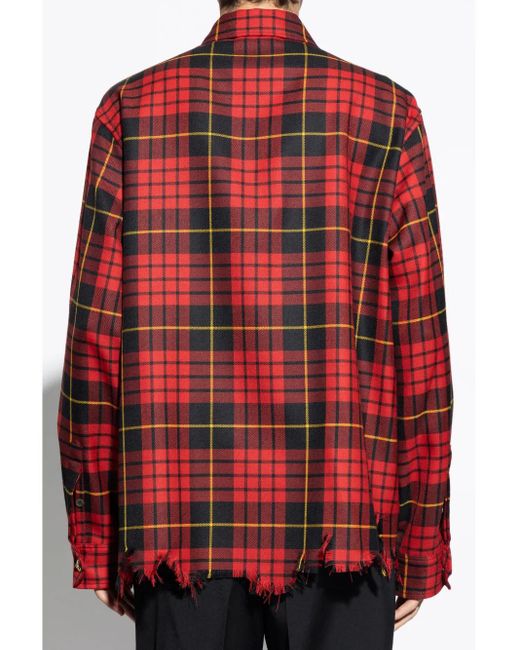 McQueen Red Wool Shirt for men