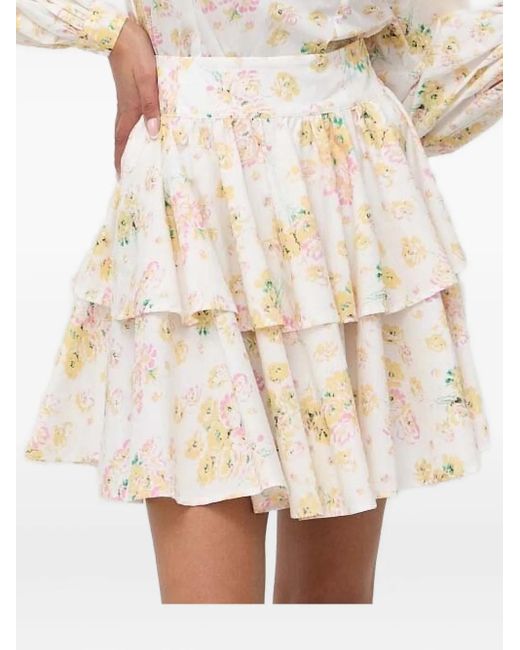 Custommade• Natural Floral Mini Skirt