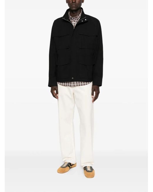 Studio Nicholson Black Elasticated-Waist Multi-Pocket Jacket for men