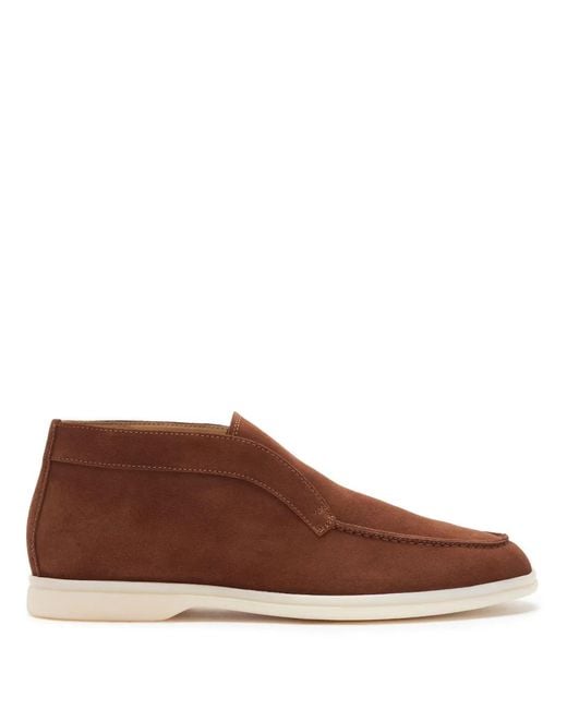 Scarosso Brown Slip-On Suede Boots for men