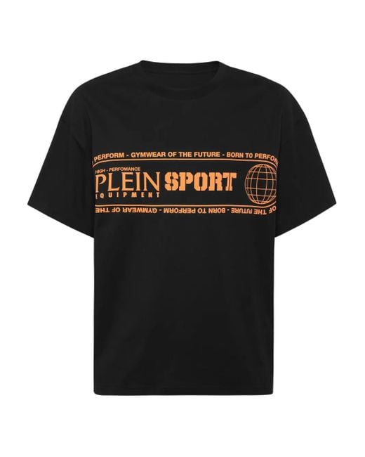 Philipp Plein Black Logo-Print Round-Neck T-Shirt for men
