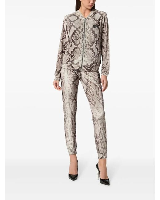 Philipp Plein Black Python-Print Tracksuit Set