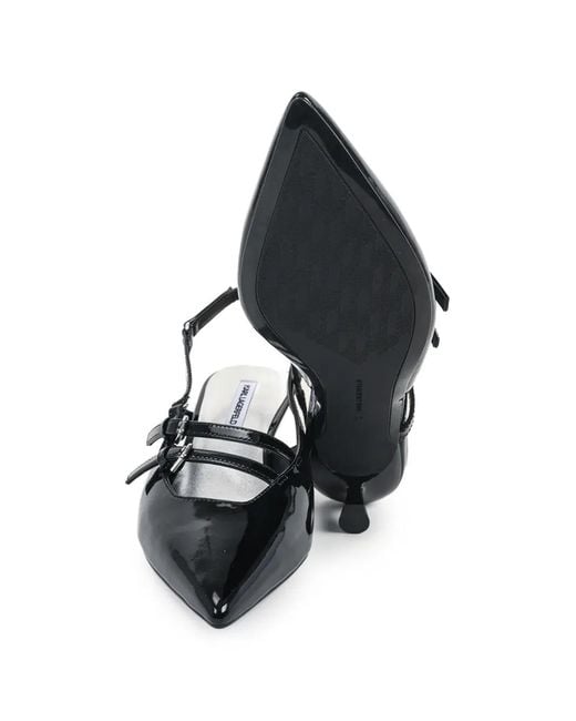 Karl Lagerfeld White Pasha Buckle Strap Pumps