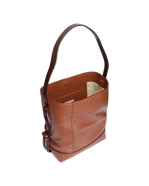 Marni Brown Small Pod 2.0 Leather Bucket Bag