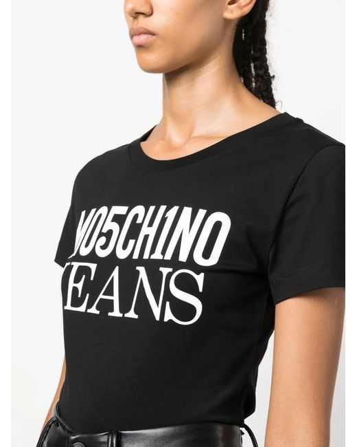 Moschino Black Logo-Print Cotton T-Shirt